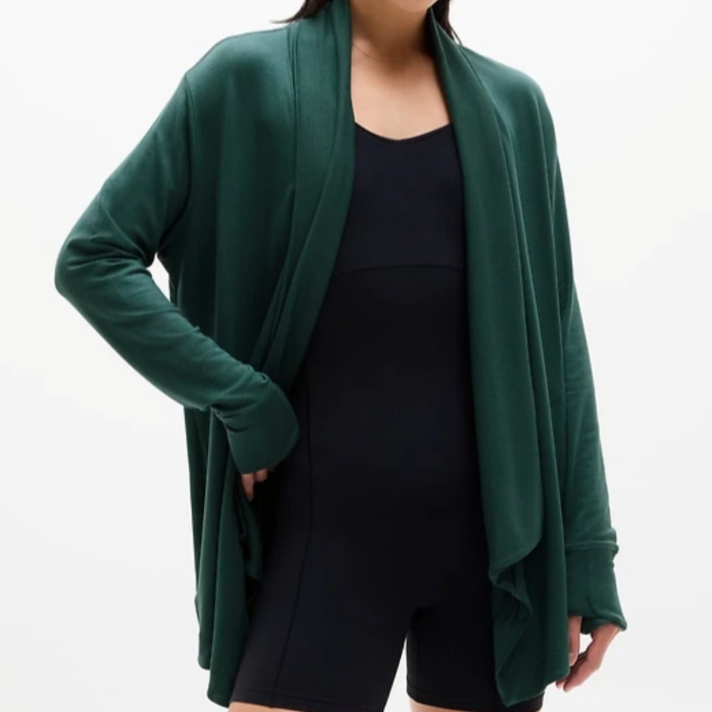 Athleta Pranayama Restore Wrap Open-Front Draped Cardigan